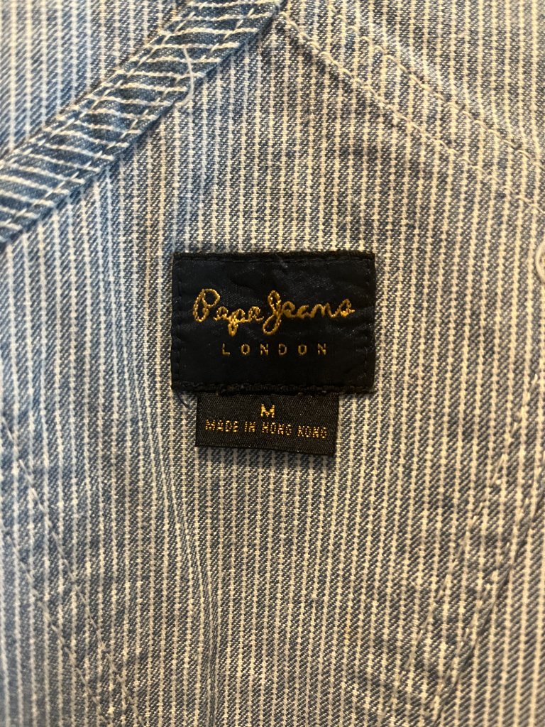 Pepe Jeans Blue & White Pinstripe Denim Vest / Waistcoat - Size S / Xs — image 4 of 8